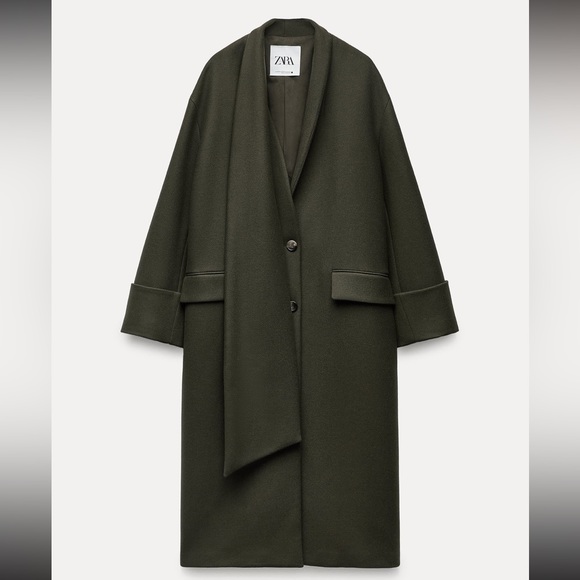 ZARA MANTECO WOOL SCARF COAT - Picture 8 of 9